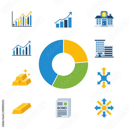 Diversified Investment Portfolio Allocation Strategy Illustration.