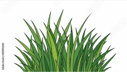 Fresh green blades of grass illustration, perfect for nature and outdoor themes