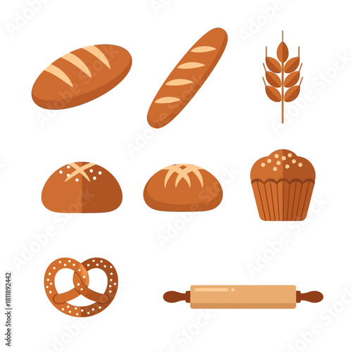 Assortment of freshly baked bread and pastries.