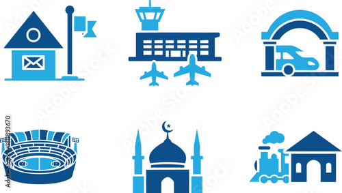 World Landmarks Architecture Icon