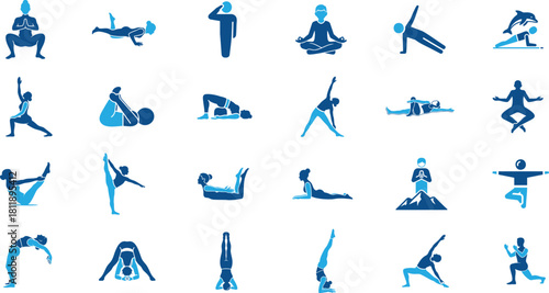 Yoga Poses Icon for Fitness and Wellness