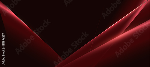 Red and dark abstract polygon luxury background vector. Social ads banner or Landing page.