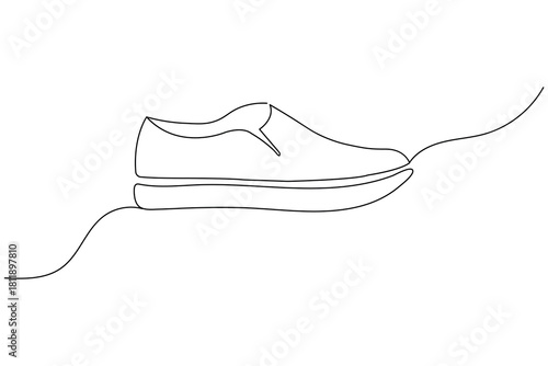  shoes continuous single line art drawing minimalist black linear vector illustration