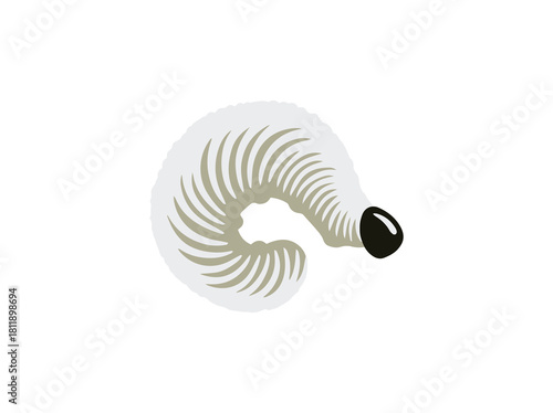 Banana Leaf Caterpillar Clip Art Illustration