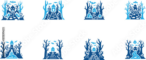 Haunted Forest Pathway Icon for Halloween Themes