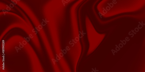 Red Satin Fabric. abstract red liquid background, paint splash, swirl pattern and water drops, beauty gel and cosmetic texture. Abstract red fabric with soft wave texture background .