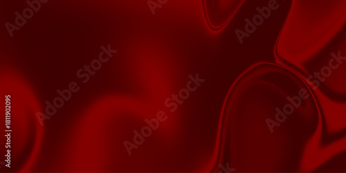 Red Satin Fabric. abstract red liquid background, paint splash, swirl pattern and water drops, beauty gel and cosmetic texture. Abstract red fabric with soft wave texture background .