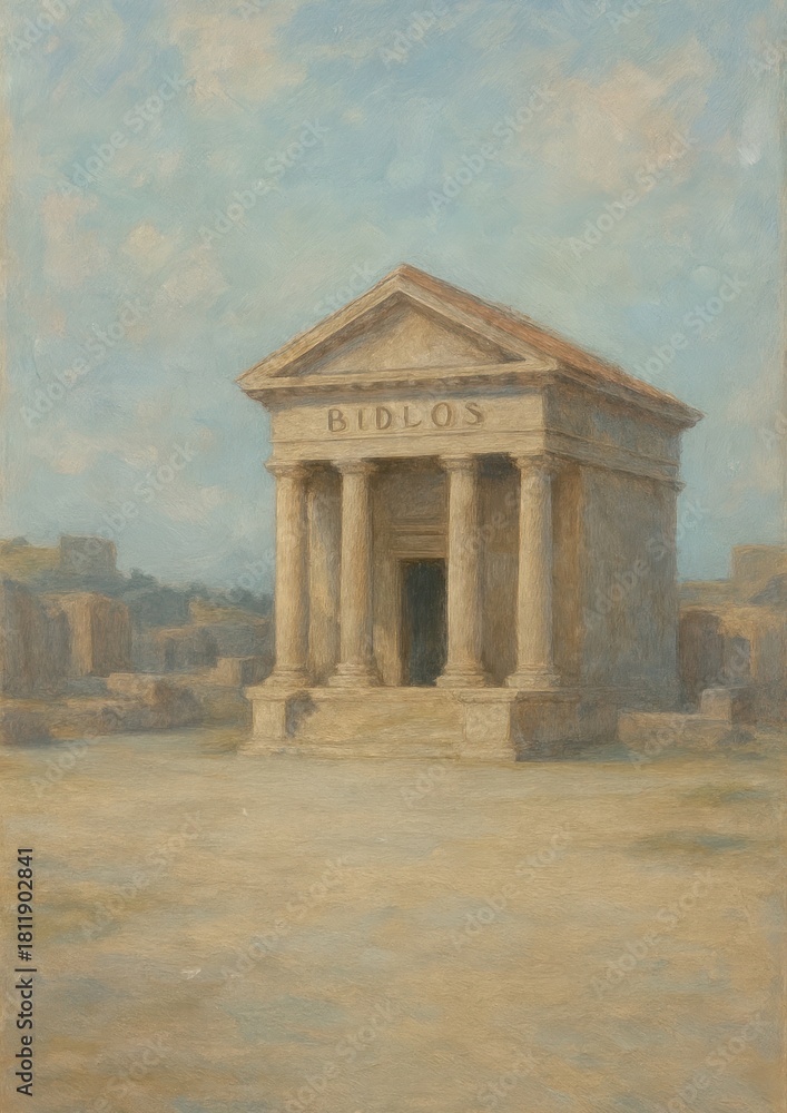 Fototapeta premium Ancient temple in serene landscape.