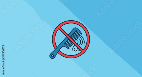 No combing symbol indicating the prohibition of hair combing or styling.