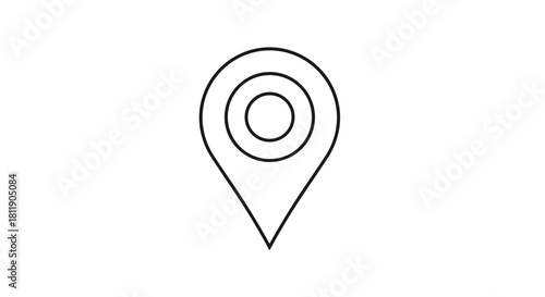 A clean line art icon of a location pin with concentric circles inside.