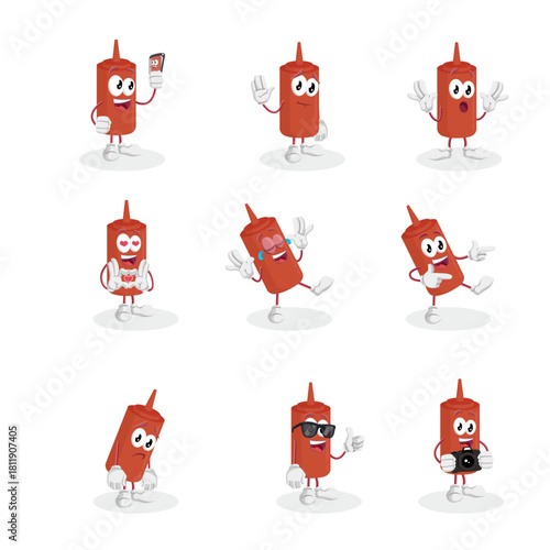 Cartoon Condiment Mascot Collection for Food Packaging and Branding