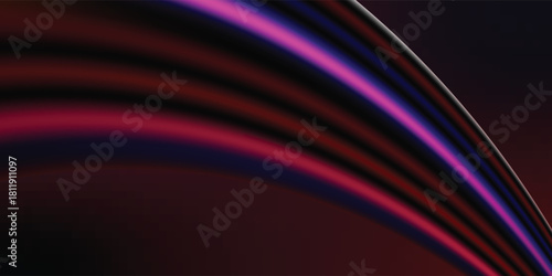 Abstract silk smooth lines on black, multicolored liquid fluid rainbow style waves on black. Vector Illustrations For Wallpaper,