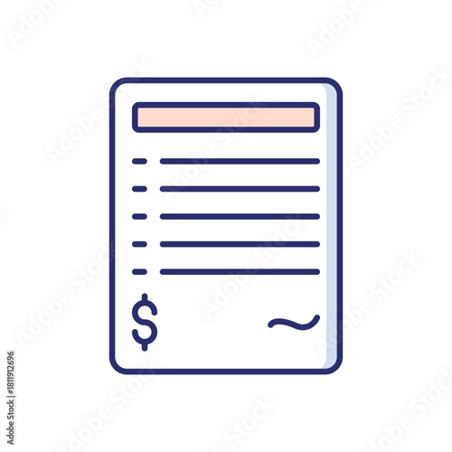 Bill  vector icon