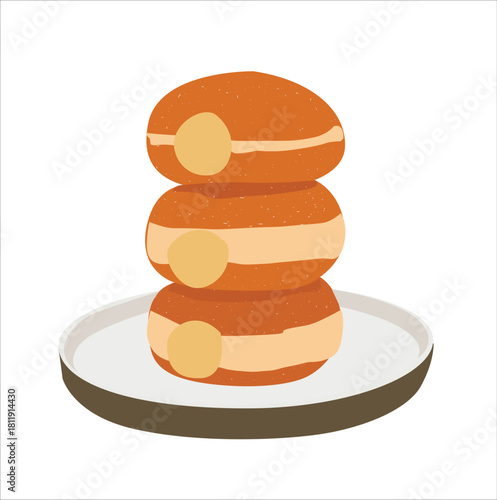 bomboloni. Bomboloni doughn. Bomboloni with filling.