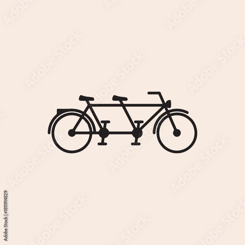 Tandem bike icon flat vector design.