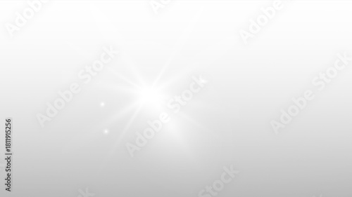 Bright White Lens Flare Starburst Light Effect with Multiple Rays and Bokeh Particles on Transparent Background