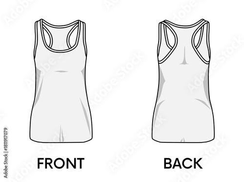 Woman T-shirt swimmer back template