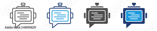 ai chatbot icon set multiple style