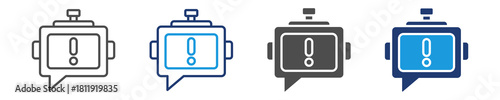 chatbot notification icon set multiple style