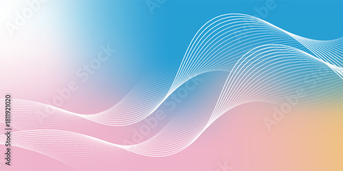 Bright Watercolor Sunrise Pastel Design Picture. Color Flow Curve Vibrant Sunset Swirl Gradient Mesh. Pink Red Liquid Yellow Fluid Background.