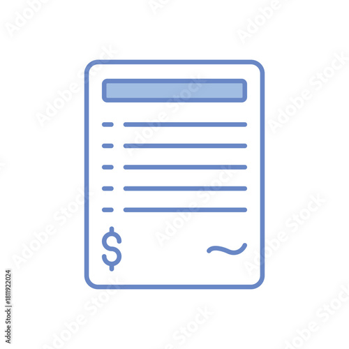 Bill  vector icon