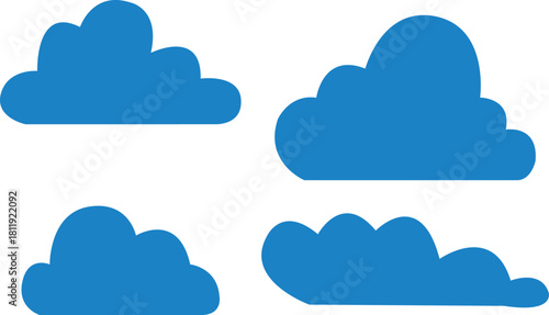 set of cloud icons