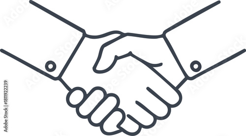 Illustration of a handshake symbolizing agreement or partnership.