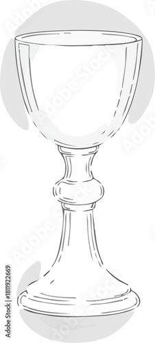 A hand-drawn sketch illustration of a holy chalice or communion cup.