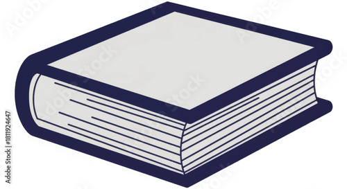 Minimalist geometric book icon. Simple vector illustration for education, library, and learning concepts. Flat design graphic symbol isolated on a white background