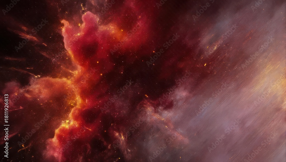 Fototapeta premium Vibrant Cosmic Nebula - A Spectacular Display of Celestial Colors.