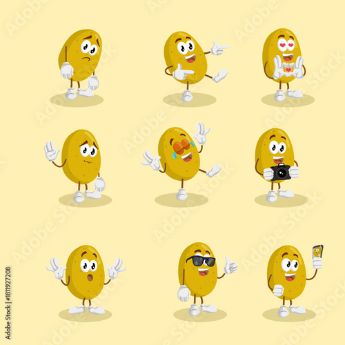 All Set Happy Potato Mascot Logo Vector
