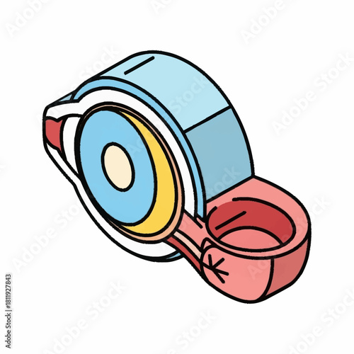 Isometric View of a Detailed Eye Anatomy Diagram.