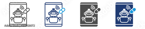 ai pharmacy assistance icon set multiple style