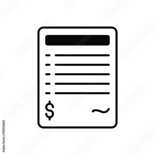 Bill  vector icon