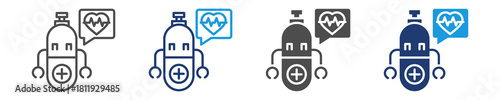 chatbot for healthcare icon set multiple style