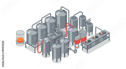 Isometric ceramic workshop with people crafting pottery and art