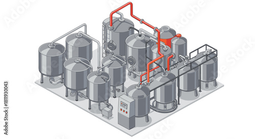 Pottery workshop elements with clay and tools in simplified isometric design