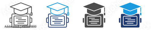 chatbot for education icon set multiple style