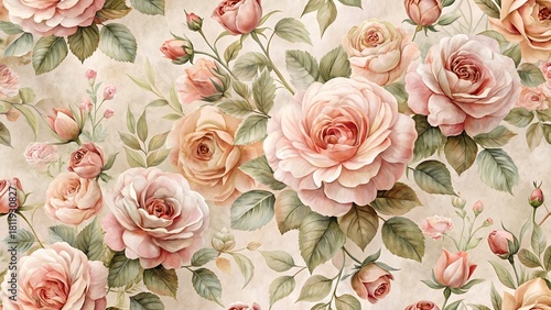 Pastel rose floral pattern