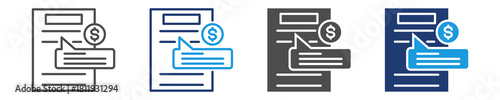 financial assistance icon set multiple style