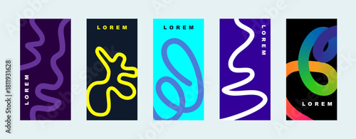 Geometric Flow 5 Modern Abstract Gradient Posters & Vibrant Vector Wave Kit