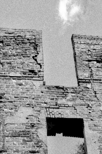 Remains of the walls of the Insterburg Castle in Russia, Kaliningrad Region, Chernyakhovsk