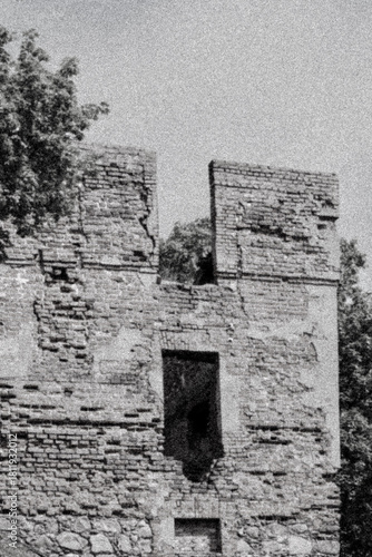 Remains of the walls of the Insterburg Castle in Russia, Kaliningrad Region, Chernyakhovsk