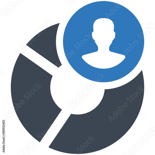 Customer Analytics: A minimalist graphical representation of data analysis and customer segmentation. Representing the core of market research and personalized customer management.