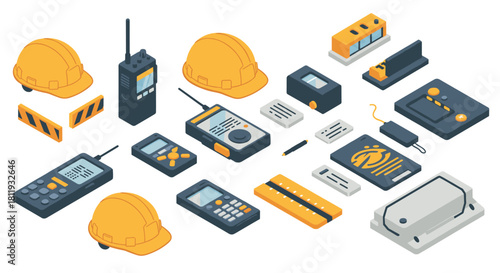Isometric construction and communication tools collection