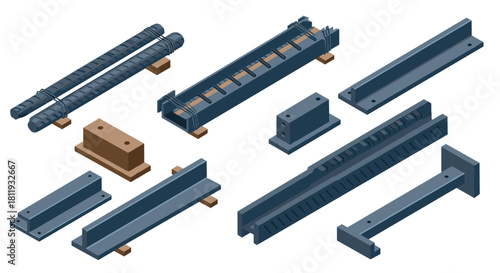 Isometric concrete reinforcement elements for construction projects