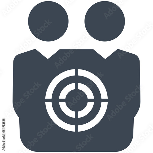Target Audience: An icon that embodies the concept of a targeted audience, ideal for conveying focused marketing campaigns and strategic business planning.