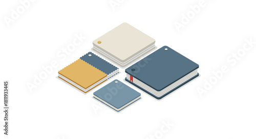 Isometric color swatches collection for design projects and interiors