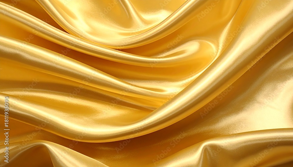Fototapeta premium ドレープと光沢のあるしわを持つエレガントな金色のサテンまたはシルクのテクスチャ背景