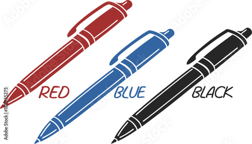 Black vector illustration of a fountain pen icon with gold and silver details for business and office writing design